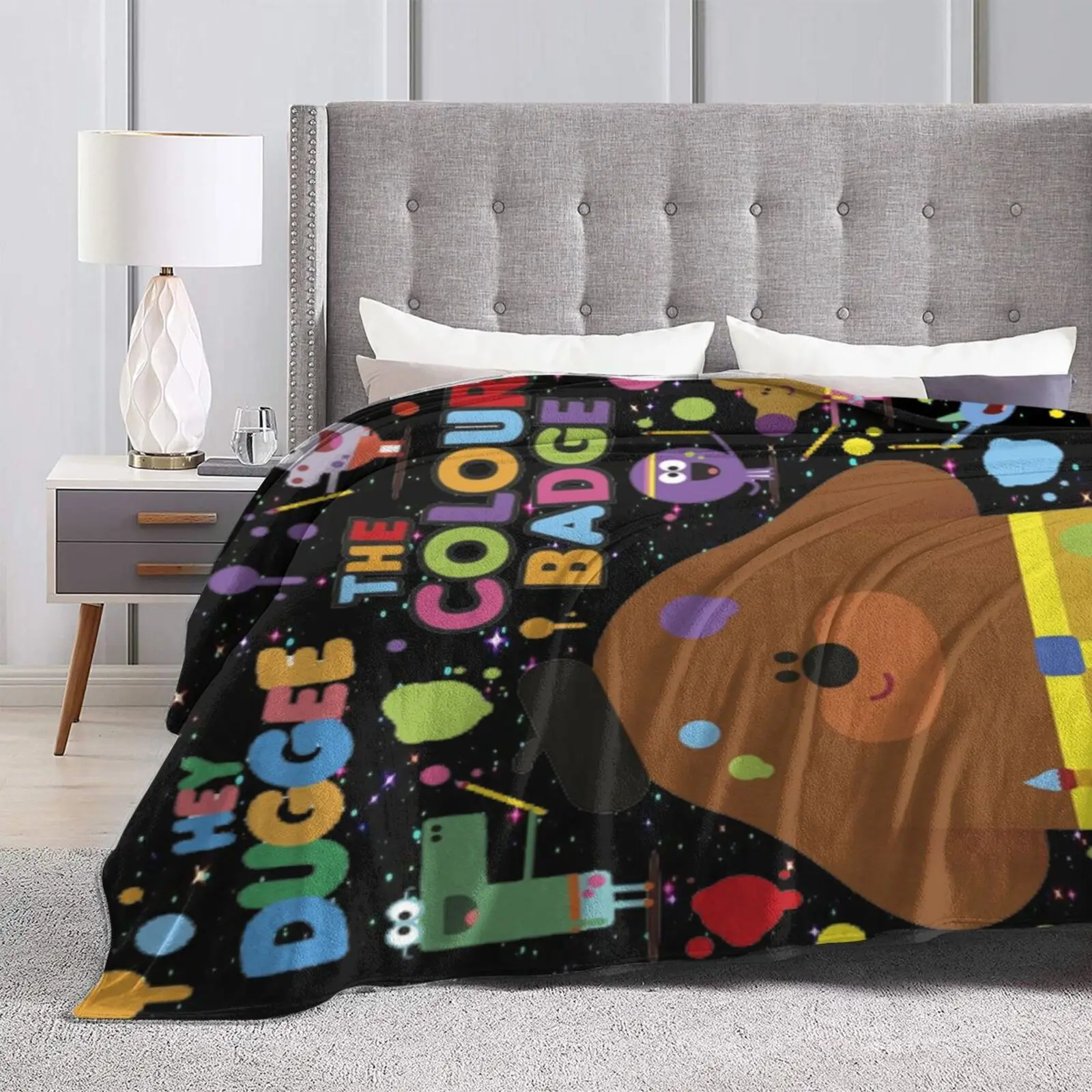 دفئا الكرتون موضوع الفانيلا رمي بطانية ، لطيف يا Duggee بطانية مريحة لغرفة المعيشة ، النوم ، قيلولة ، مكتب ، ديكور المنزل