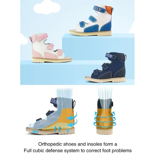Boys Children Orthopedic Shoes For Kids Summer Sandals Toddler Leather Varus Clubfoot Footwear 2-8Year - Image 2