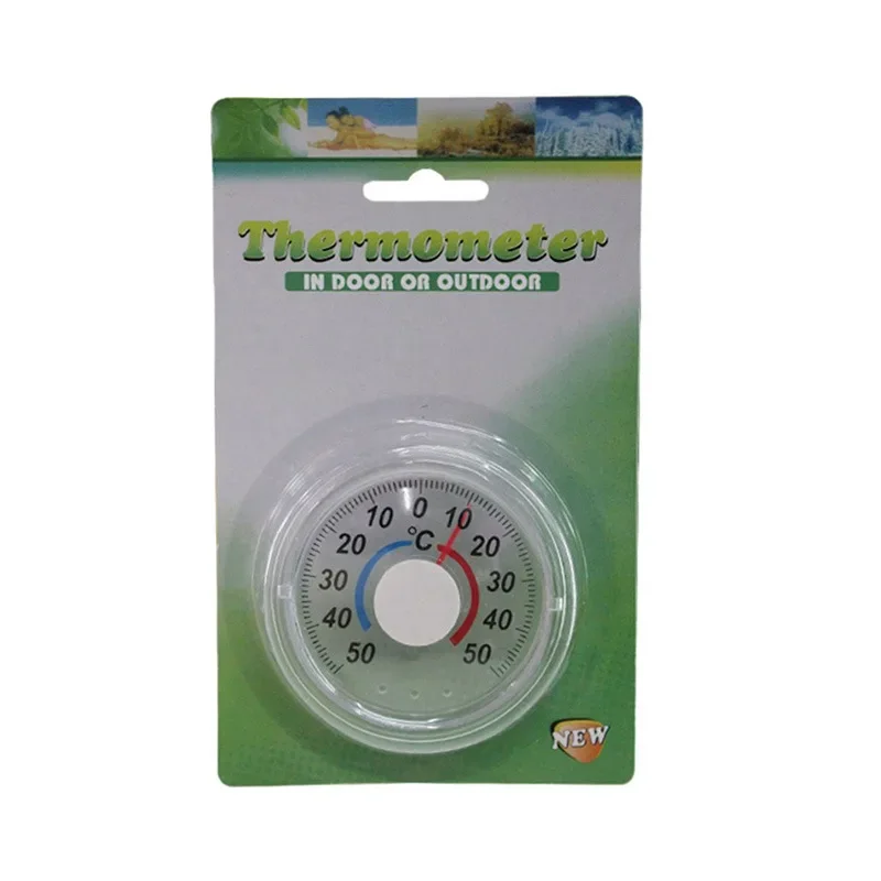 1pc Round Plastic Door And Window Thermometer Outdoor Door Window Thermometer Pointer Type Cold And Heat Watch