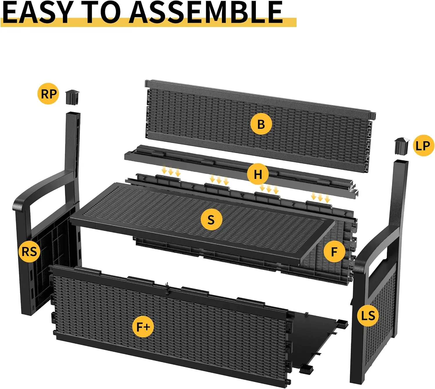 80 Gallon Outdoor Storage Bench Deck Box, Multifunctional Patio Storage Box for Yard, Garden and Backyard, Black