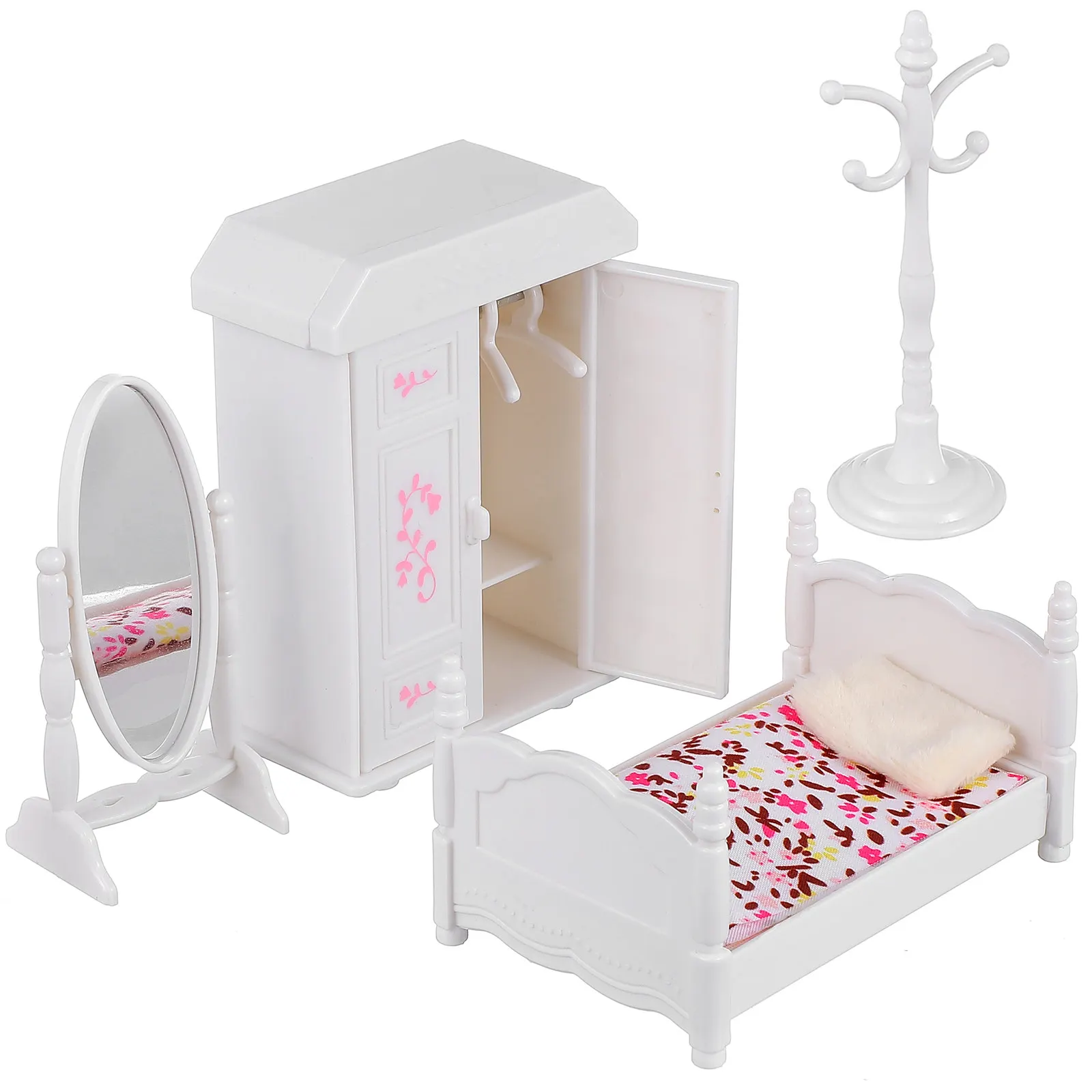 

1Set Mini Bedroom Cabinet Realistic Miniature House Decoration Wear-Resistant Accessory for DIY Mini Room Decor Children's