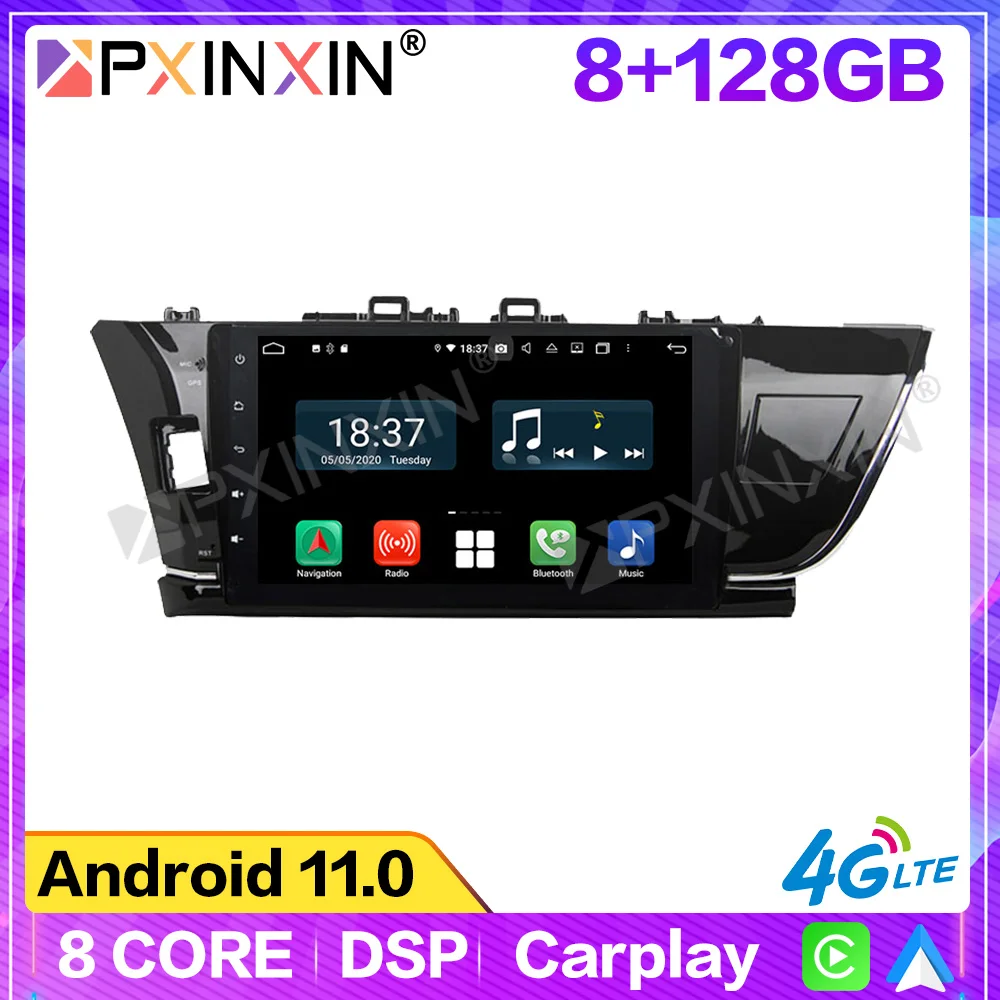 128GB Android 11 For Toyota Corolla 2014-2015 Car Multimedia Player GPS Navi Head Unit Radio Audio Stereo Tape Recorder  Carplay