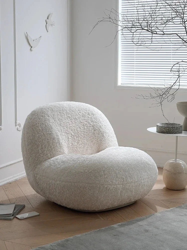 

Lamb wool single sofa chair cloud chair lazy sofa cream silent wind Sydney