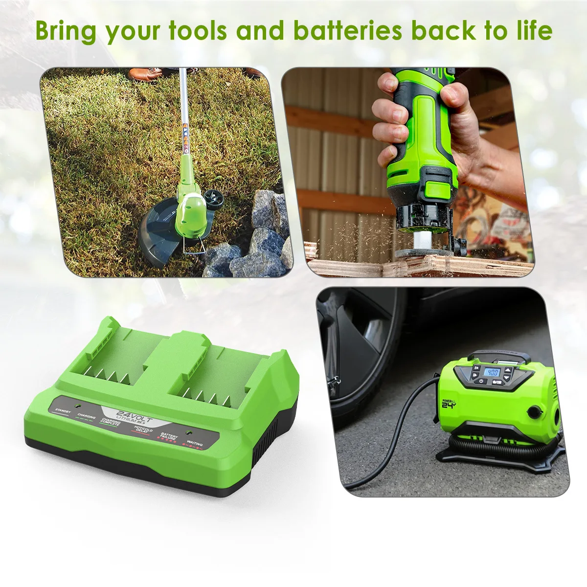 29687 Li-ion Battery Charger For Greenworks 24V Rechargeable Chainsaw Lithium Battery Electric Tool Wrench Drill Saw