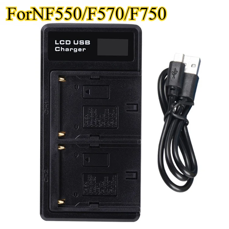 Dual USB Charger For NF550/F570/F750/F770/F960/F970/F980/F990/FM50/FM5 Batteries Fast Micro USB & Type-C Charging