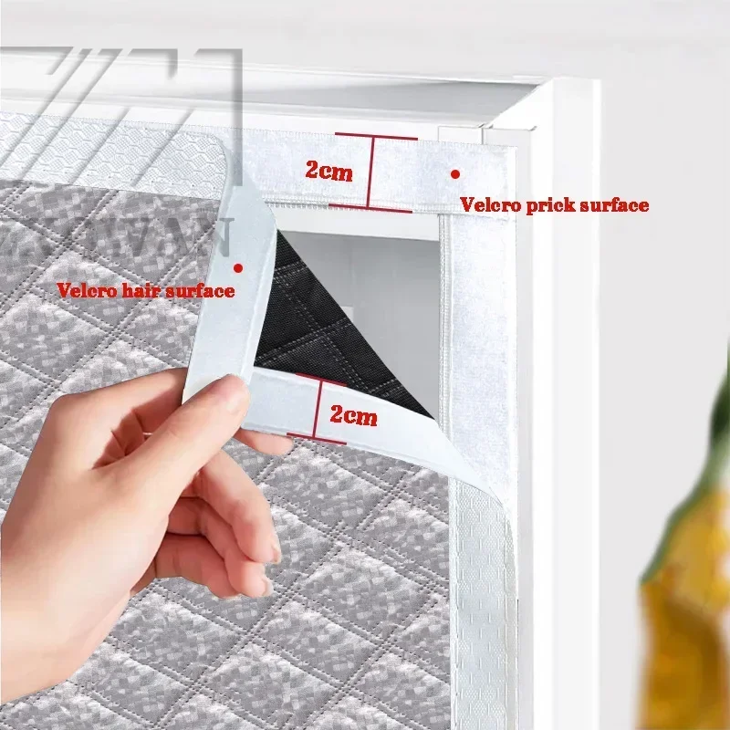 ستائر شتوية سميكة مقاومة للرياح من القطن، ستائر عازلة للنافذة مثبتة ذاتيًا، ستائر مقاومة للبرد على طراز سحاب #4