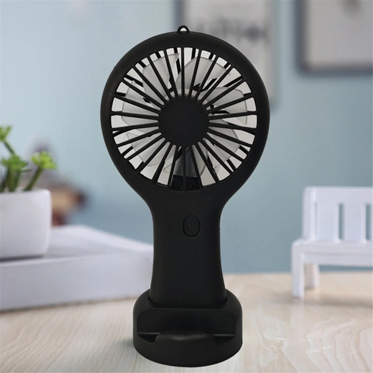 Black Portable Mini Handheld Fan USB Rechargeable Fan for Office Dormitory Student Gift Long Endurance