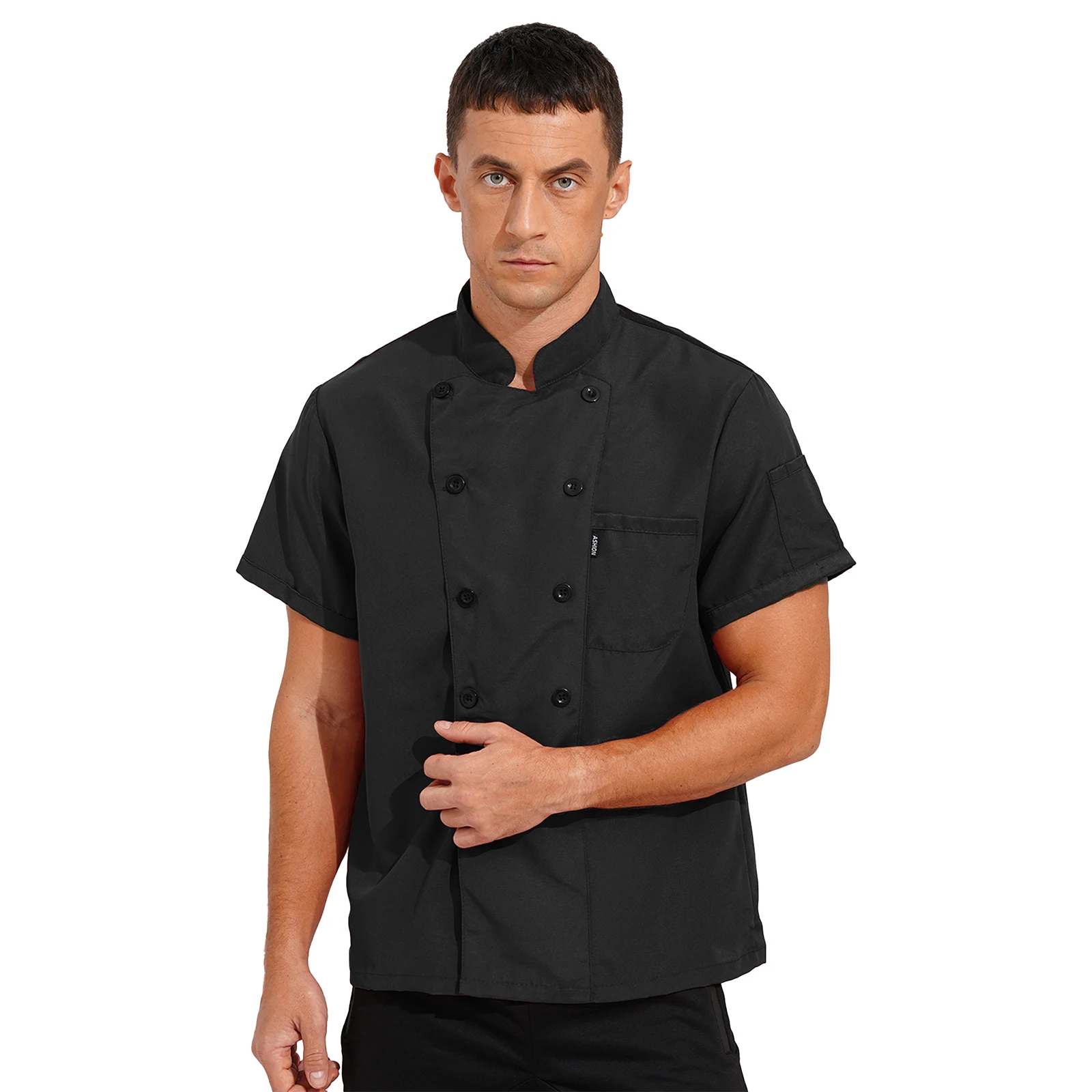 Mens Restaurant Kitchen Chef Coat Food Service abbigliamento da lavoro Short Sheeve Hotel Cooking Chef Jacket Restaurant Kitchen Work Uniform