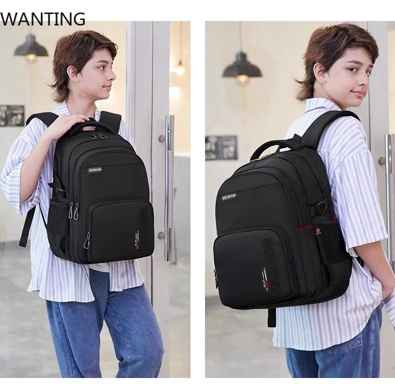 エジソン大 Capaci スクールバックパックダブルショルダーバッグ中学生のための抗排気女性モデルオックスフォード