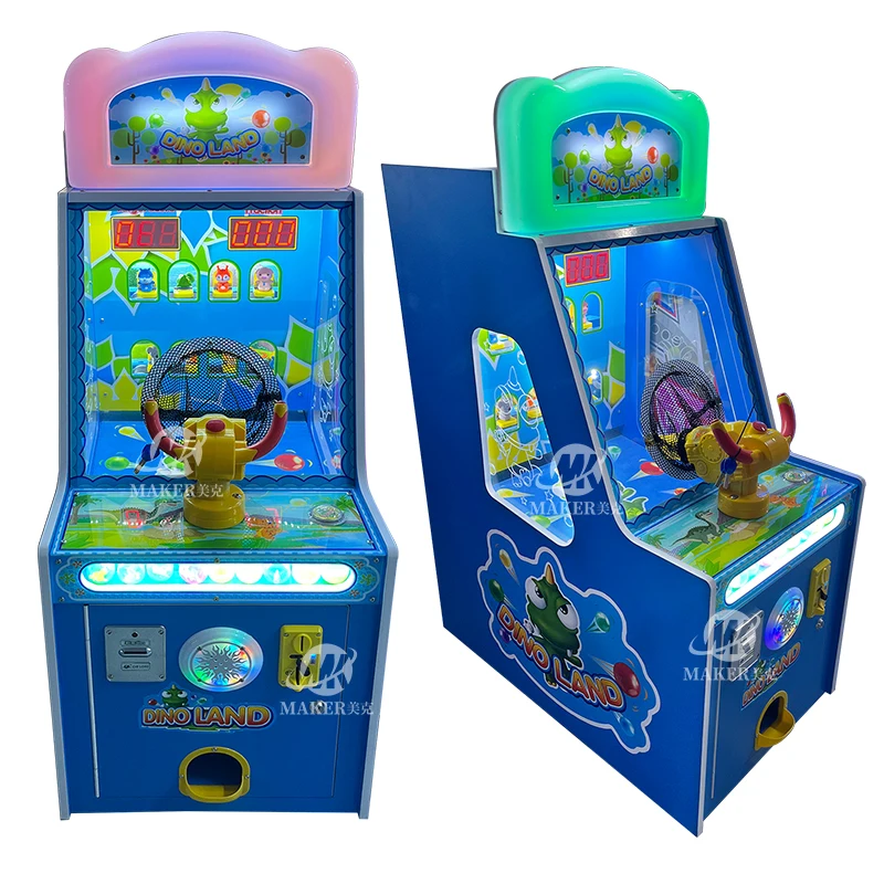 

Игра Dino Land 1-го игрока со стрельбой по мячу для детских забавных игр с металлическими монетами