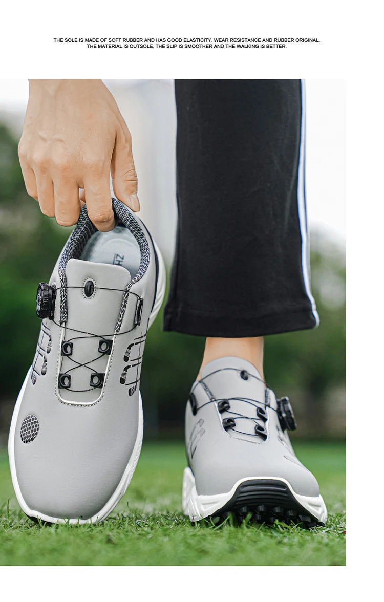 Herren-Golfschuhe für Herbst und Sommer, mit dicken und flexiblen Sohlen, bequem und atmungsaktiv, mit praktischem Twist-Lock-Design, geeignet für den täglichen Freizeitgebrauch, Golf, Outdoor-Sport und andere Aktivitäten – Detail 15