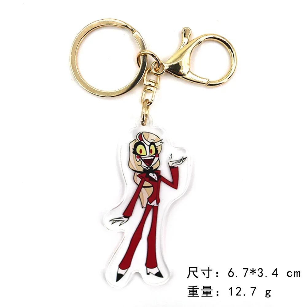 Anime Hazbin Cosplay Keychains Cartoon Characters Pendant Key Chain Cosplay Accessories Halloween Birthday Party Props