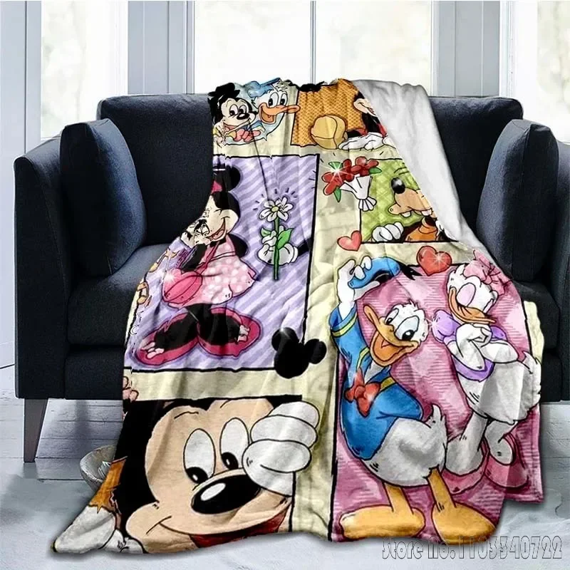 Disney Cartoon Mickey Mouse Blanket Comfortable Soft Portable Travel Picnic Blanket Gift for Family or Friends
