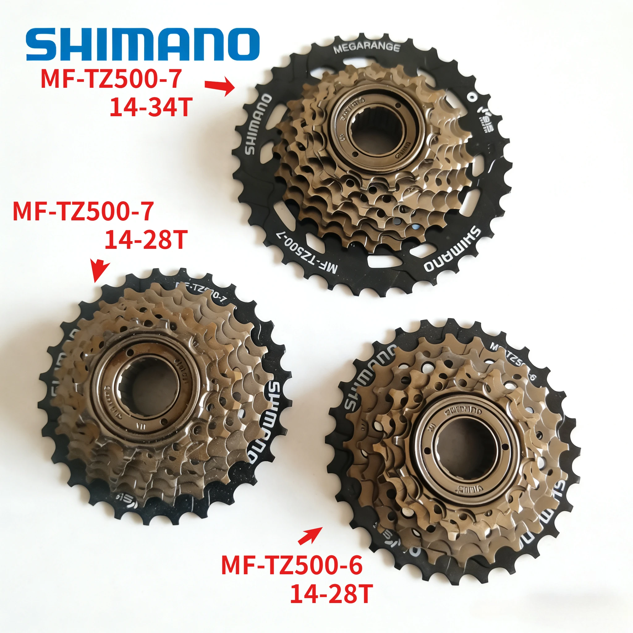 AliExpress Shimano SHIMANO TOURNEY TZ500 6/7 Speed Cassette Mountain Bike Freewheel Metal Thread Sprocket 14-28/34T Original bike part cassete 6/7v