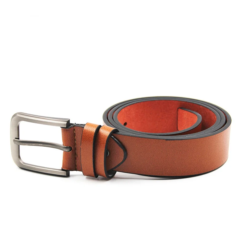 Luxury Fashion Men's Leather Belt High Quality Business Casual Alloy Pin Buckle Belt Men's Jeans Brown Retro Waistband