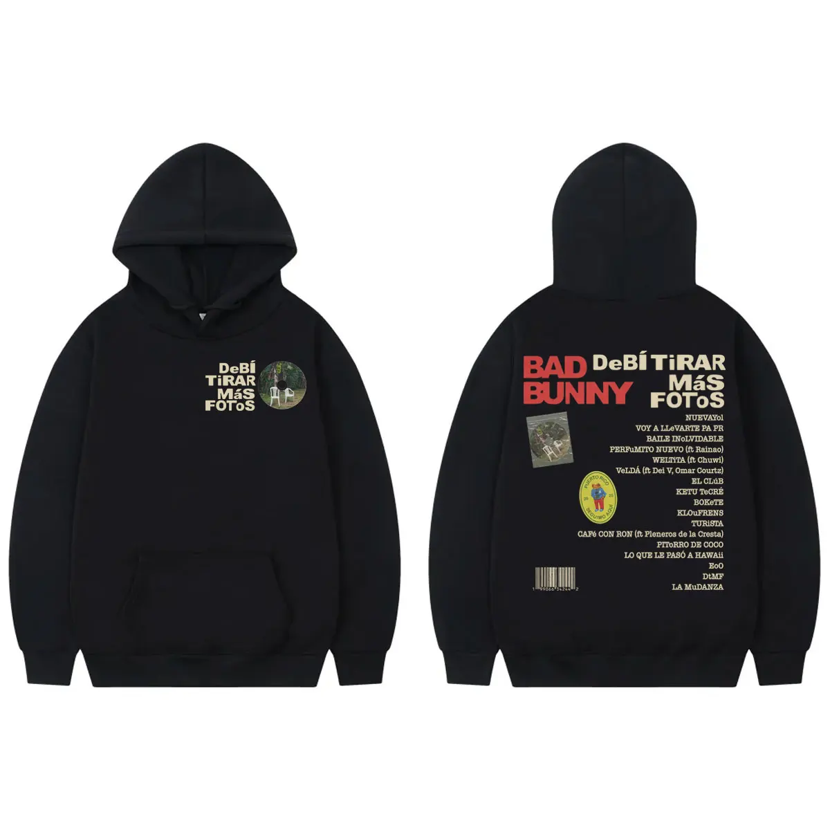 

Rapper Bad Bunny Debí Tirar Más Fotos 2025 New Album Graphic Hoodie Harajuku Hip Hop Pullovers Men Women Fashion Vintage Hoodies