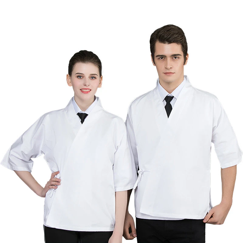 

Japan Cuisine Men 's Chef Shirt Hotel Canteen Kitchen Uniforms Sushi Restaurant Cook Costume Bakery BBQ Women Waiter Overalls