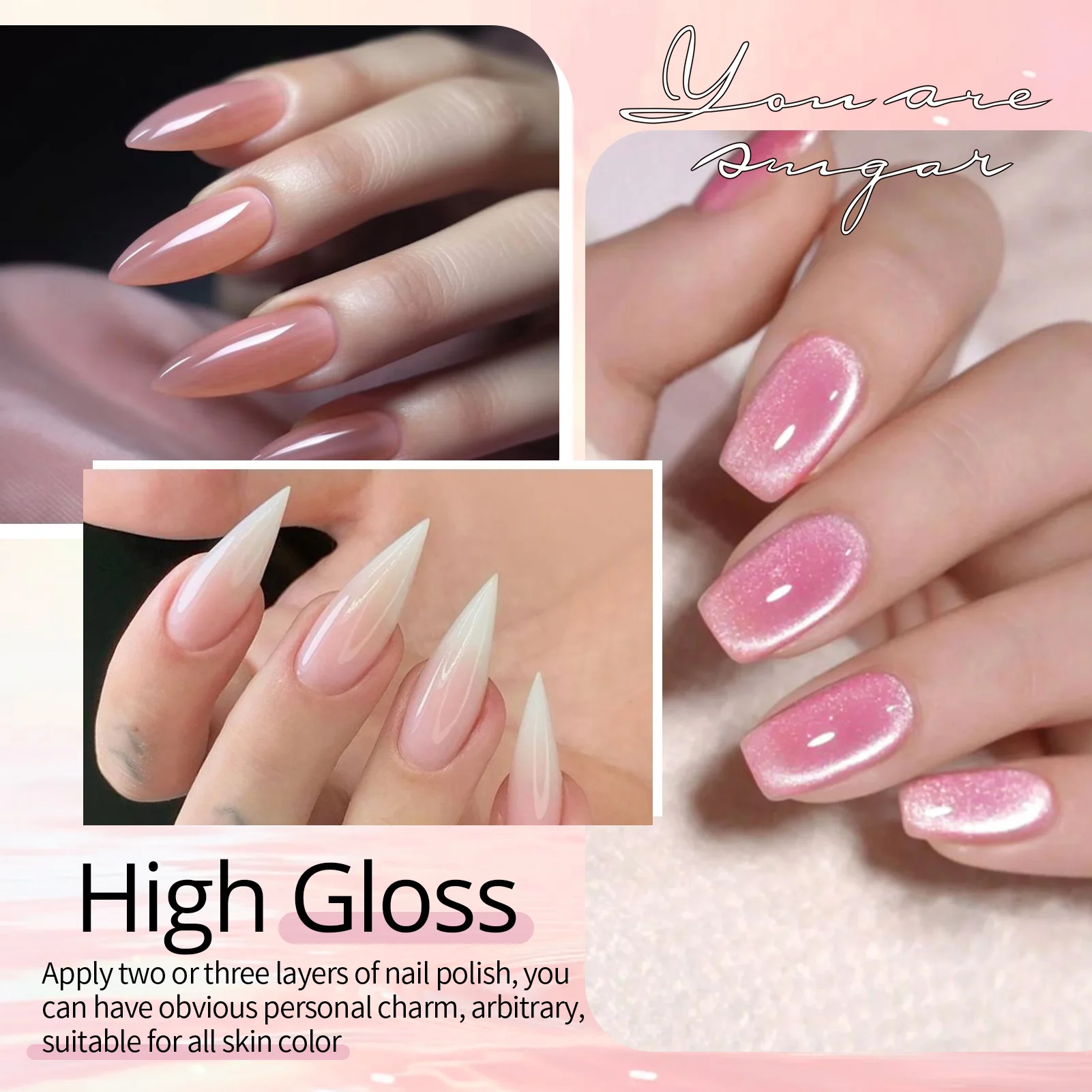 UR SUGAR-Juego de Esmalte de Gel para uñas, color rosa y nude, diseño artístico de uñas con purpurina, Gel UV para remojar, Kit de Vernis de Gel para manicura de larga duración, otoño