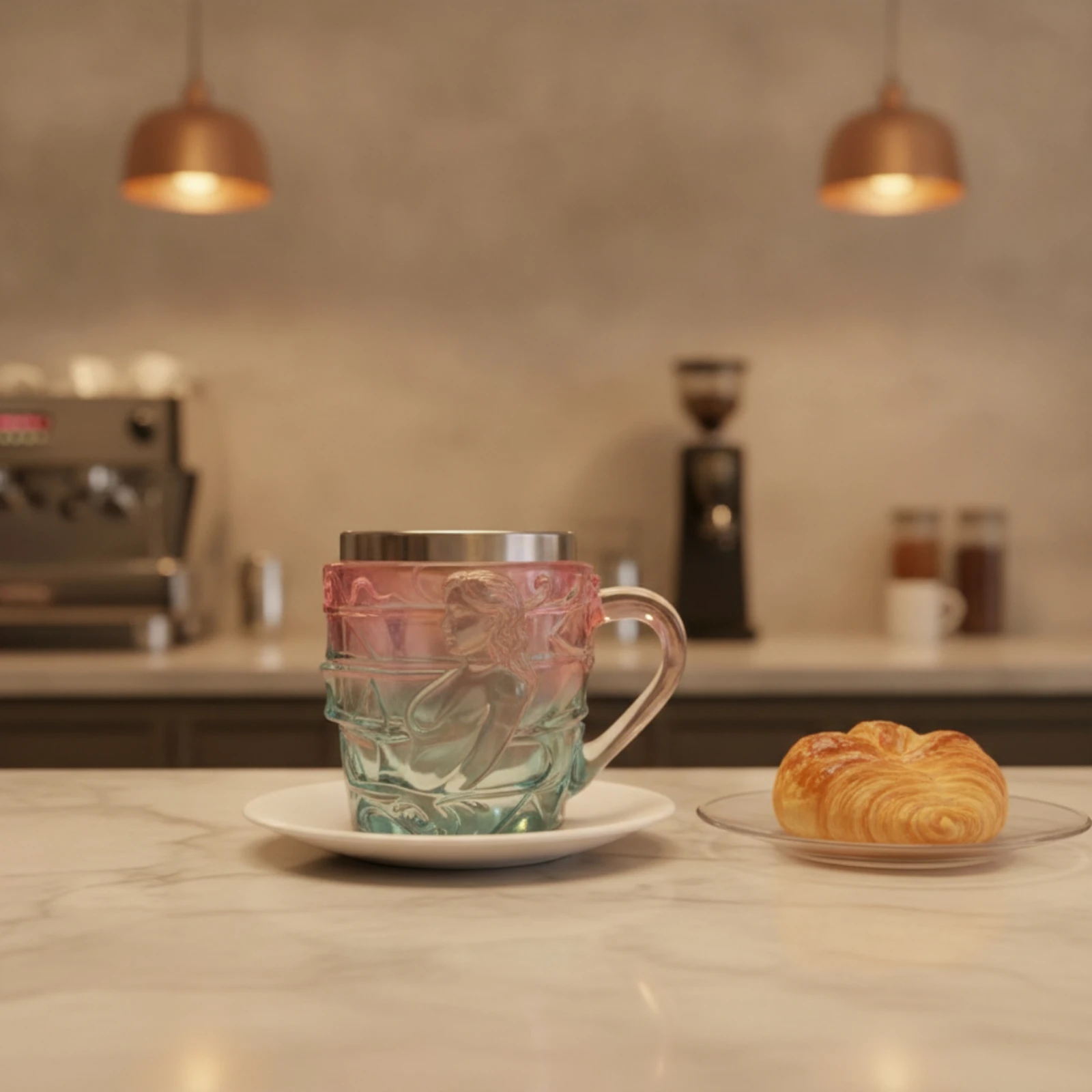 Coffee Mug Translucent Sculpted Mug Cup Faceted Drinkware Glossy for Book Lovers, Reading Nook, Office Desk