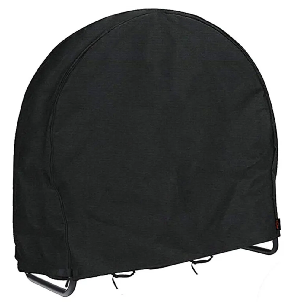 

40 Inch Firewood Storage Log Hoop Cover with Waterproof 210D Oxford Fabric Zipper Access Wind Resistant Wood Pile Holder Tarp