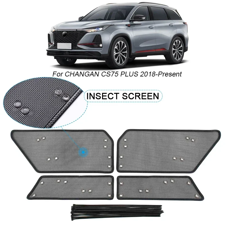 4PCS Car Insect-proof Air Inlet Protection Cover For CHANGAN CS75 PLUS 2018-2025 Airin Insert Net Vent Racing Grill Filter