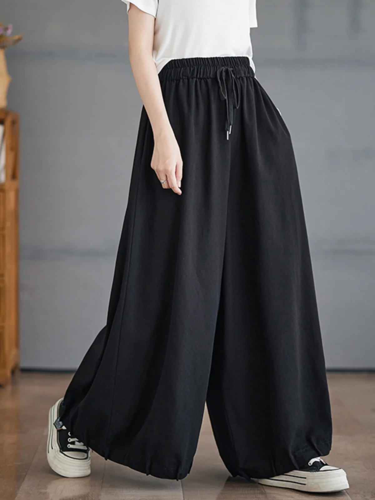 

High Waist Wide Leg Jeans Women Summer plus Size Conceal Meat Slimming Loose Casual Midi Skirt Pants High Waist Long Pants