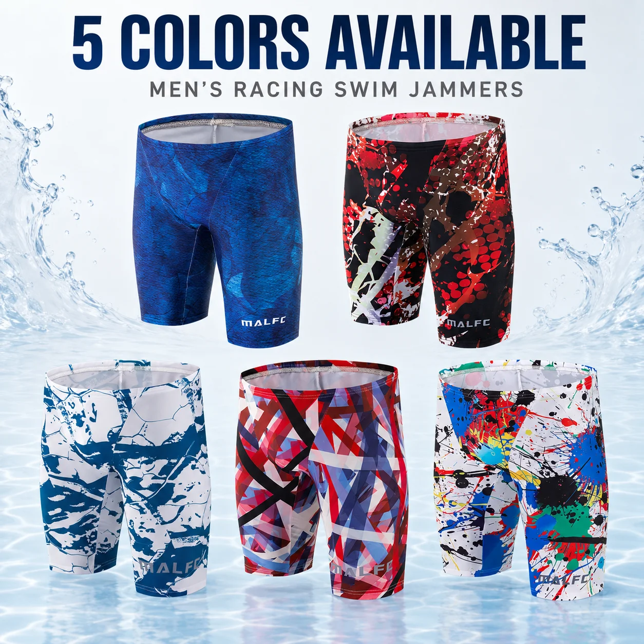 MALFC Summer Men's Swim Jammer Short Training Swimsuit Quick Drying Beach Swimming Trunks Swimwear Sports Tights Surf Shorts - view 2