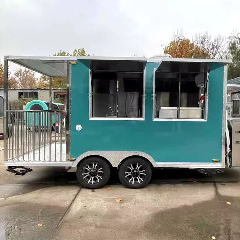 All-Weather Fast Food Cart Dining Car Truck Street Snack Van Mobile Vending System Catering Business Package Hot Slae