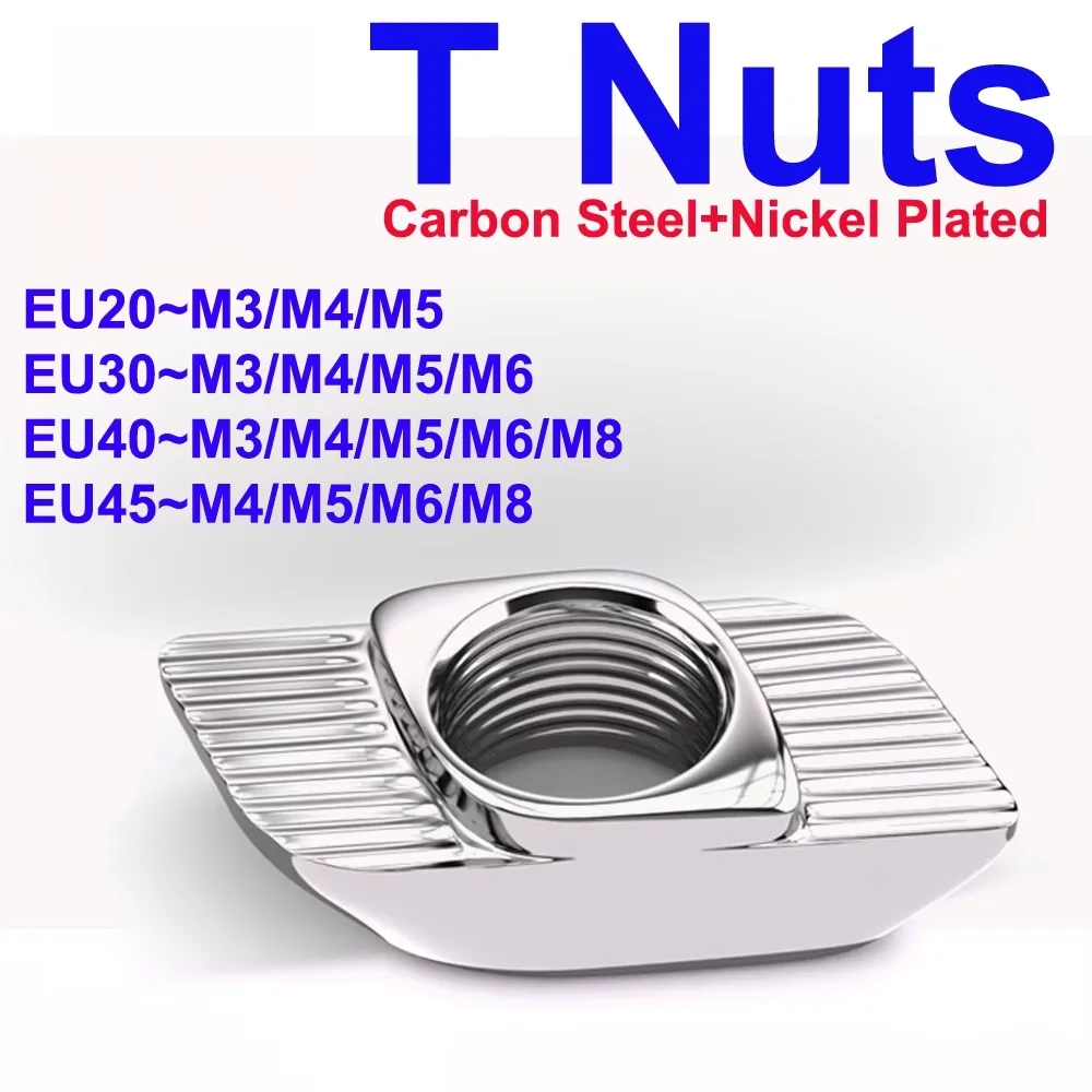M3 M4 M5 M6 M8 Slot T-nut Sliding Hammer Nut Drop In Fasten Connector EU20/30/40/45 For Aluminum Extrusion 2020 3030 4040