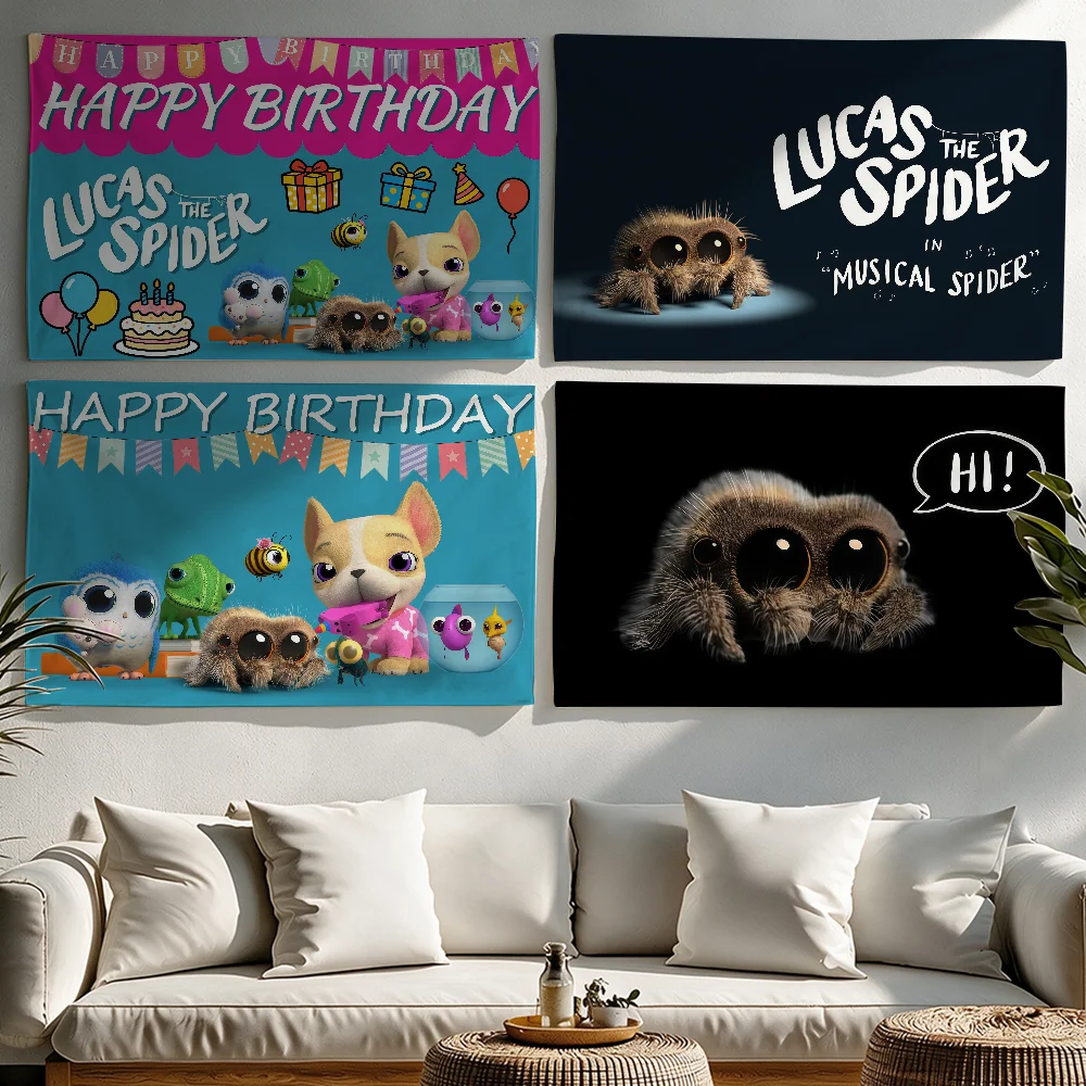 Cartoon Cute Lucas the Spider flag Tapestries Outdoor Parties Bedrooms Living Rooms Dorm Rooms Wall Decor Banners Gifts