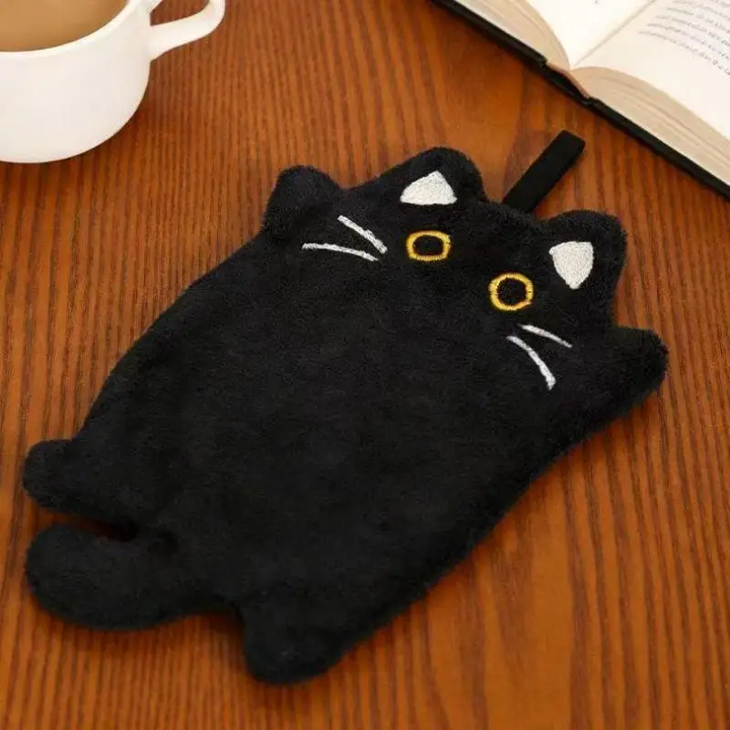 1pcs/2pcs Cartoon Cat Hand Towel Thickened Absorbent Kitchen Heat Resistant Pad - usage example