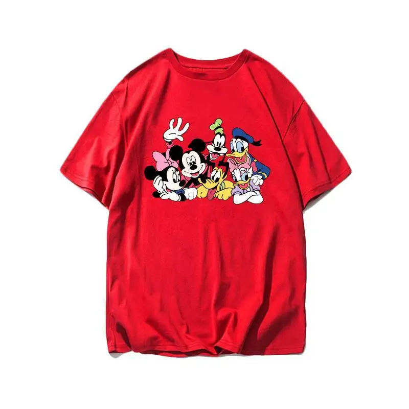 ديزني ميكي ماوس فريندز الأبيض تي شيرت الرجال النساء 2025 الصيف القطن بلايز عادية ميني دونالد ديزي جوفي بلوتو المجموعة #4