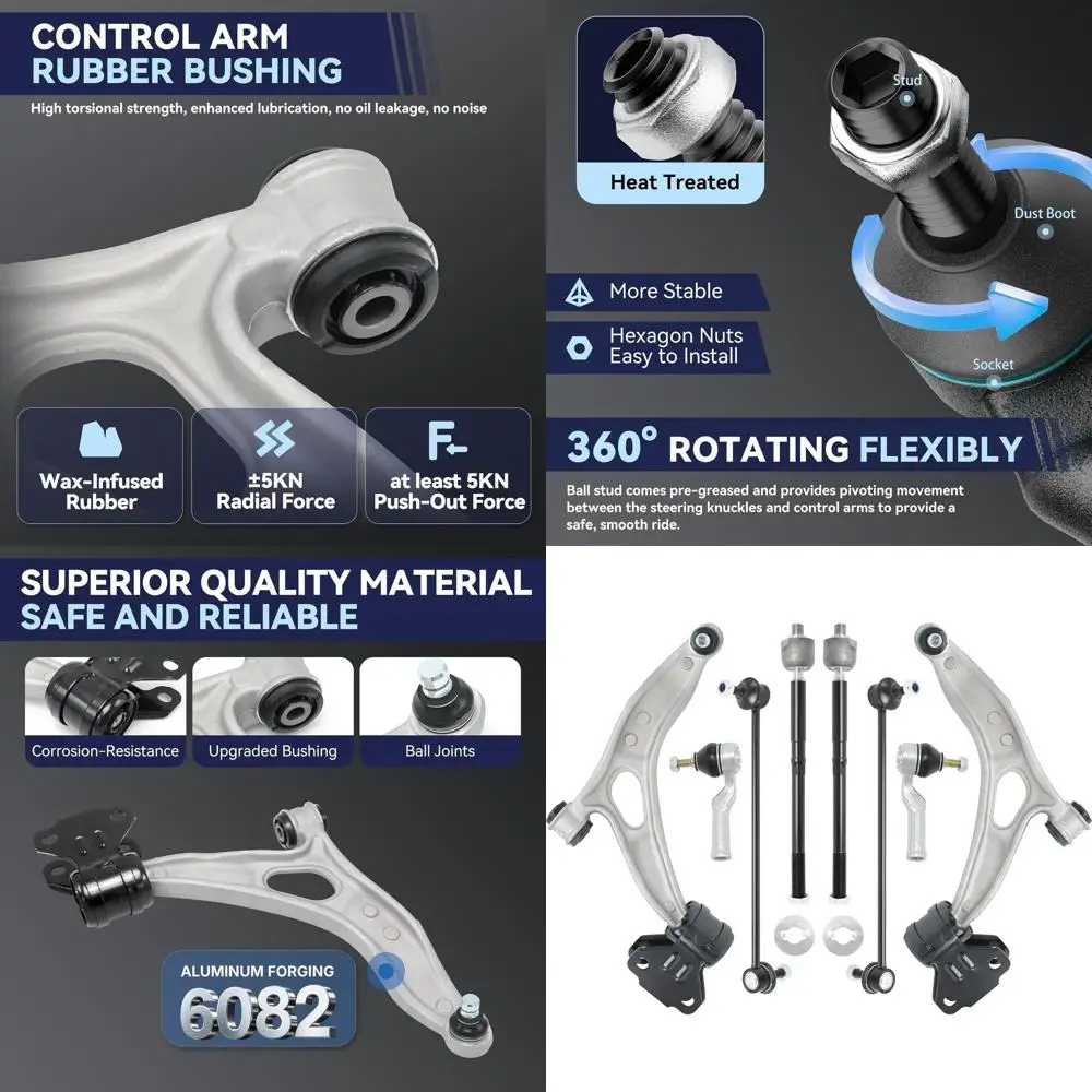 

Front Lower Control Arm Kit with Ball Joints Bushings Compatible with 2013-2017 Ford C Max, 2012-2018 Focus(Excludes 15" Wheels,