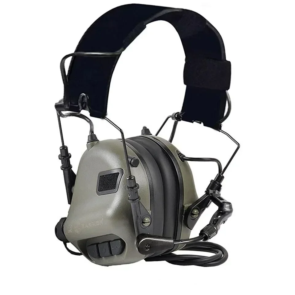 EARMOR Tactical Headset M32 MOD4 Active Shooter Earmuffs Helmet Headset with Helmet Rail Adapter 360°Rotation