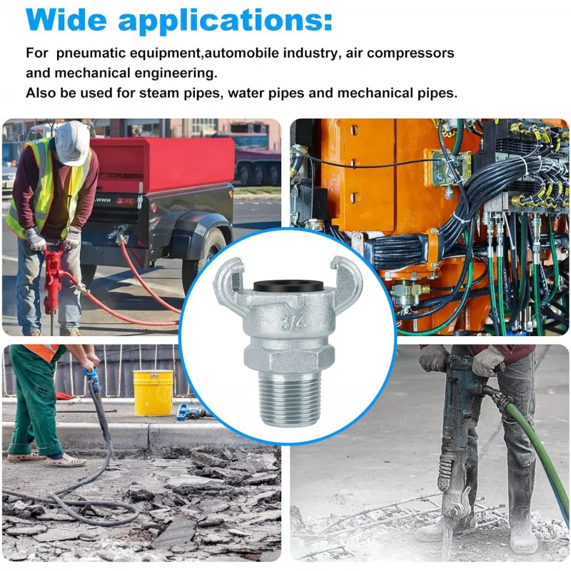 3/4 시카고 피팅 호스, NPT 수나사, 범용, 철제 2 러그 유니버셜 커플링
