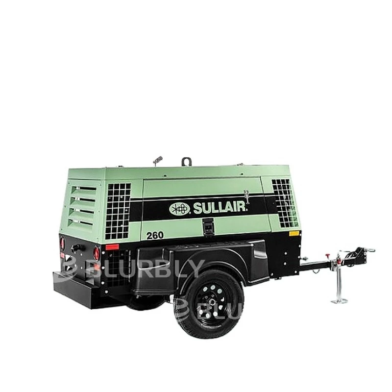 Sullair 260 CFM Cummins Motor 100psi 6,9bar Parafuso portátil Total a bordo Compressor de ar refrigerado a ar para construção de estradas