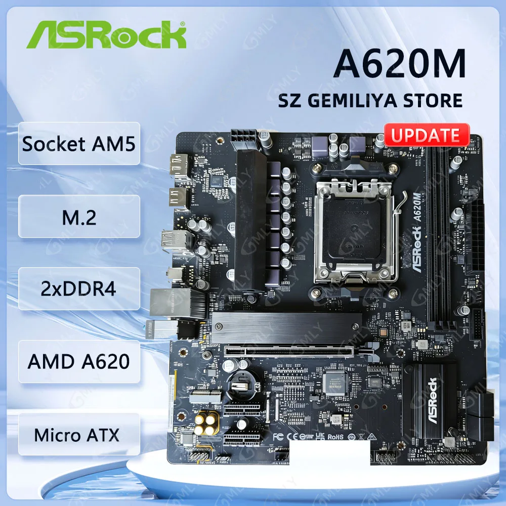 Placa Mãe ASRock A620M (usada)