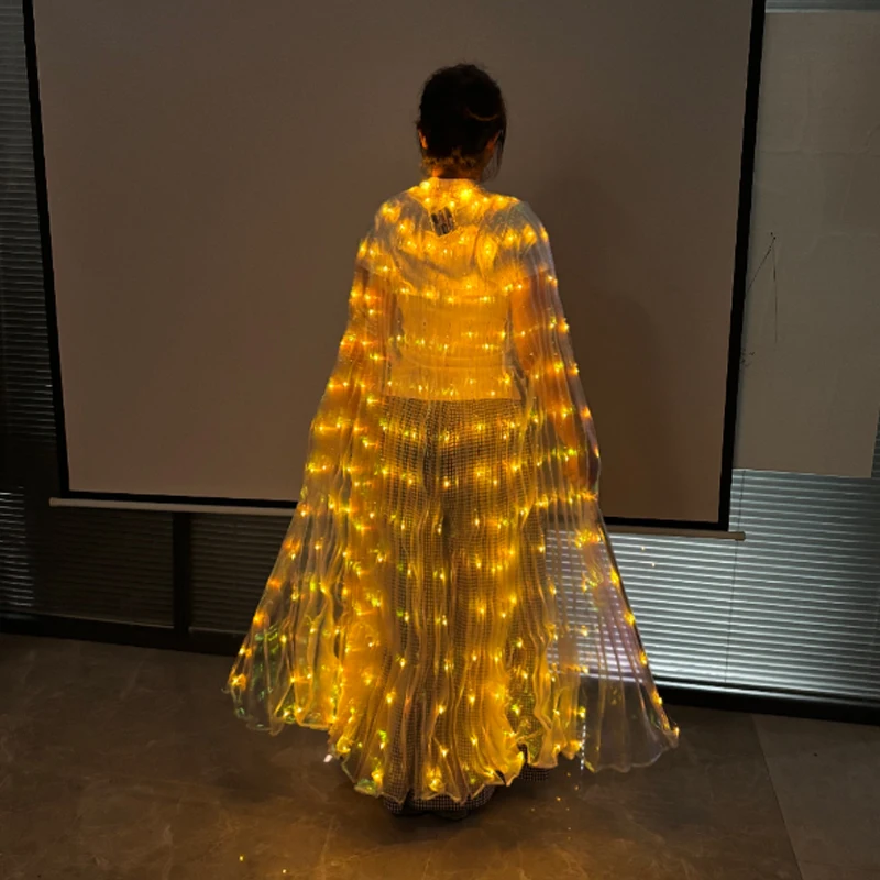 LED leuchtender bunter Umhang für Erwachsene und Kinder, tanzen leuchtender Schmetterlingsflügel, Bühnenaufführung, Bauch, Glühen, Party, Foto-Requisite – Detail 21