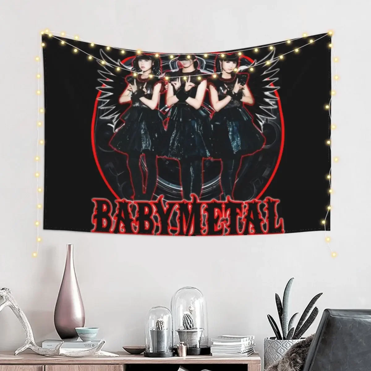 BABYMETAL, Original, Wings, Unique Fan Art Tapestry Mushroom Cute Room Decor Decoration Room Tapestry