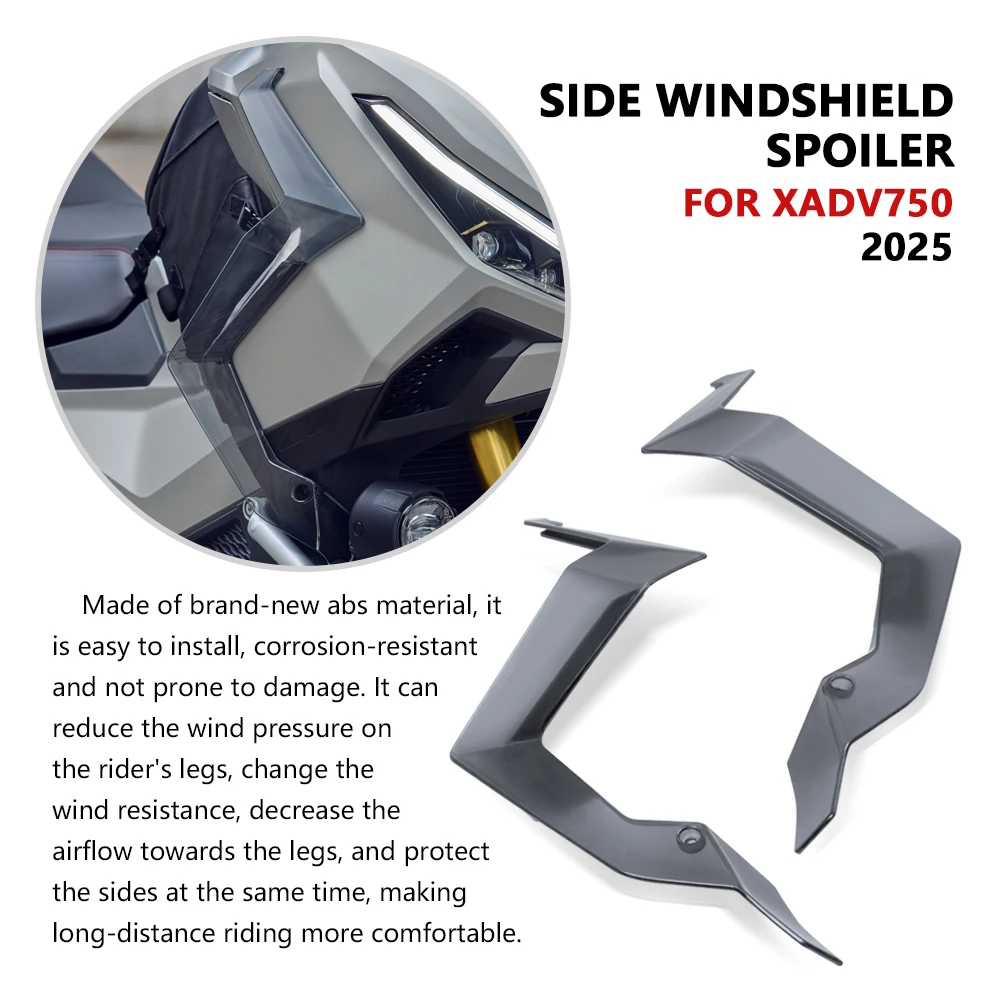 For Motorcycle Winding Strip Wind Cutting Fixed Wind Wing Leg Shield Side Protection Windshield XADV750 X-ADV 750 2025