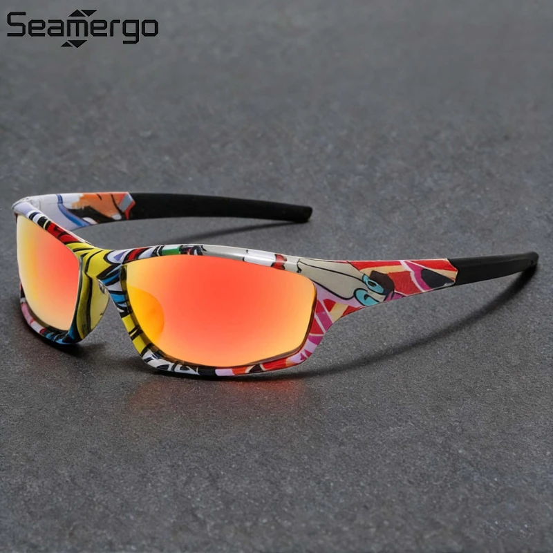 SEAMERGO UV-Schutz Modische Y2k Polarisierte Sonnenbrille für Outdoor-Aktivitäten wie Radfahren, Angeln und Camping