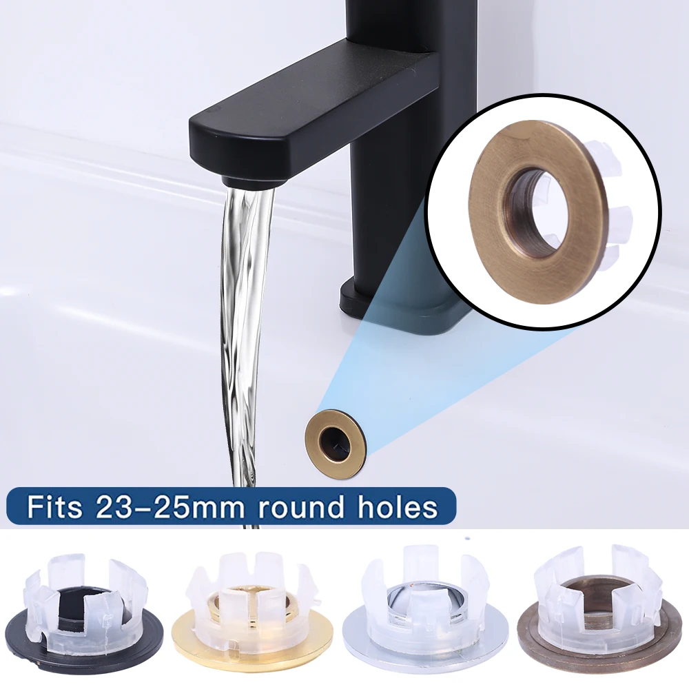 Kitchen Sink Hole Round Overflow Cover Remplacement Kitchen Bathroom Basin Trim Bath Sink Hole Cap Wash Basin Overflow Ring Plug