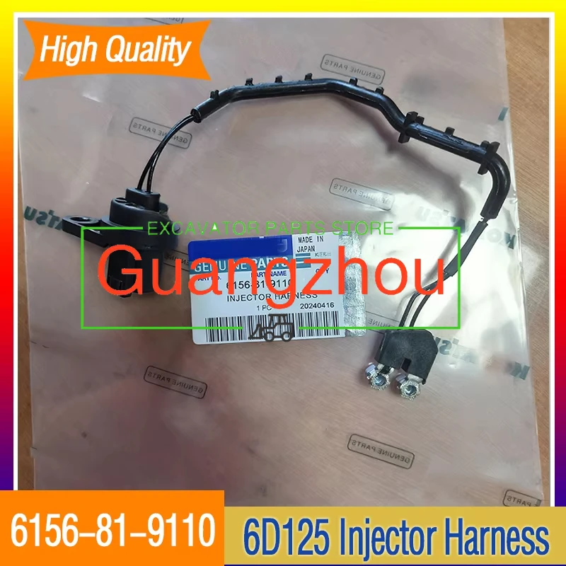 

for Komatsu PC400-7 PC400-8 PC450-8 6D125 Engine Fuel Injector Wiring 6156-81-9110 Spare Parts Excavator Parts Higher Quality