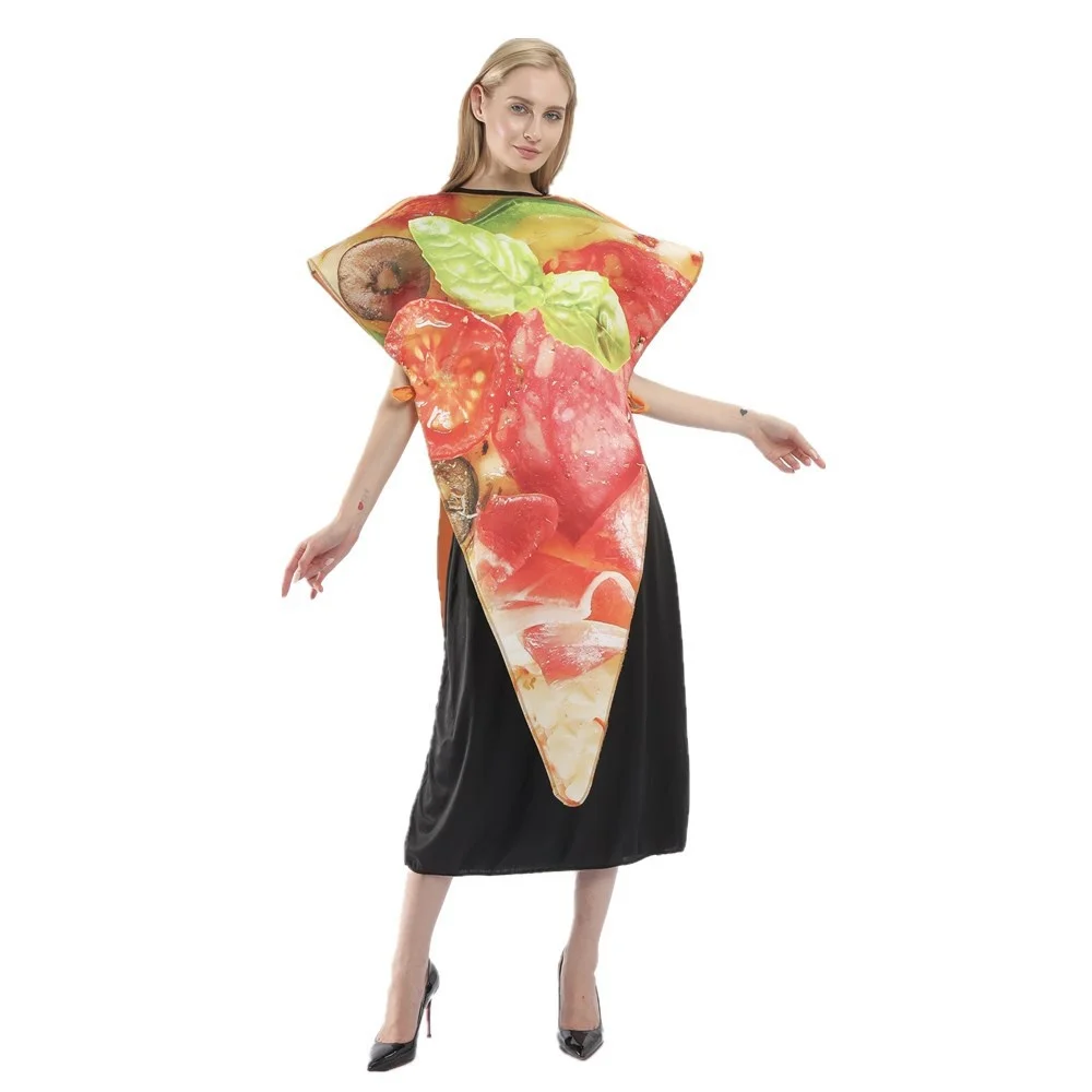 

Halloween Pizza Costume Vegetable Role-playing Funny Stage Performance Clothes for Adults And Children Outfit Accessories