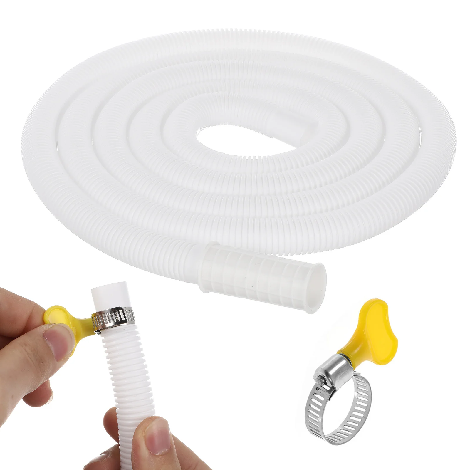 Universal Air Conditioner Drain Hose Pe Stainless Steel Clamp Mini Split Ac Drain Pipe Extension Washing Machine Water Inlet