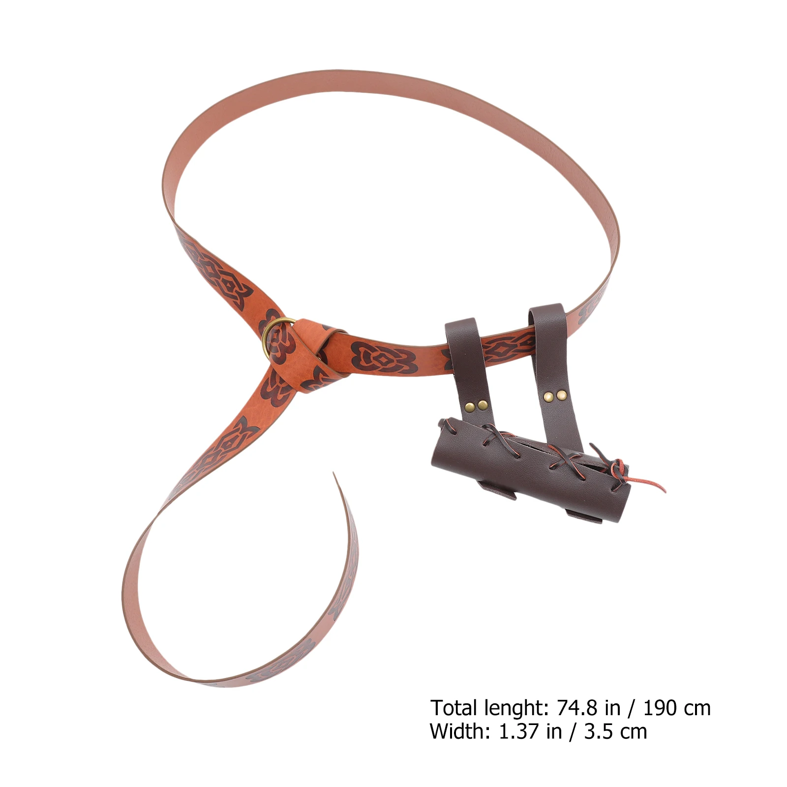 

1pcs Pu Holder Medieval Stage Performance Sheath Belt Storage Cosplay Supply Single Sword Frog Reusable Costume Matching