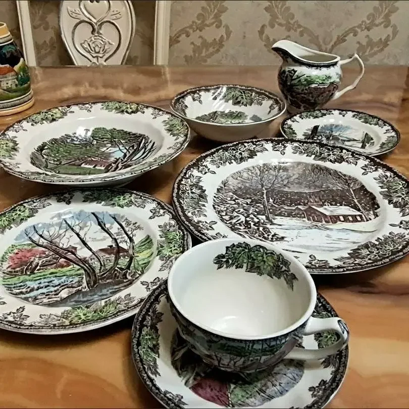 Exported to the UK Winter Ranch Manor series ceramic tableware series retro tableware