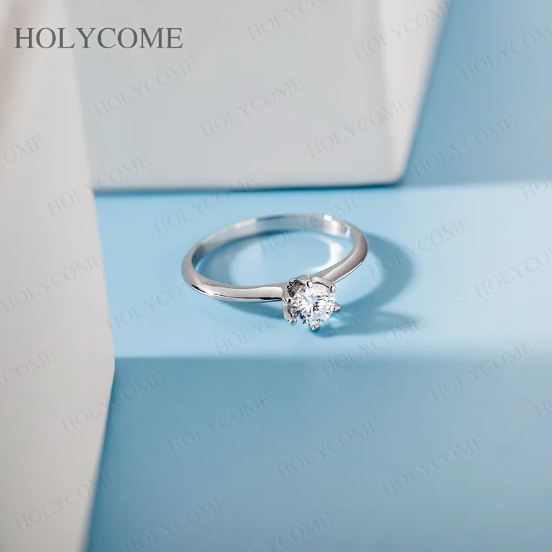 925 Sterling Silber Moissanit Verlobungsring D-Farbe 0,5ct Runder Brillantschliff Solitär Ehering Versprechensring für Damen – Detail 36