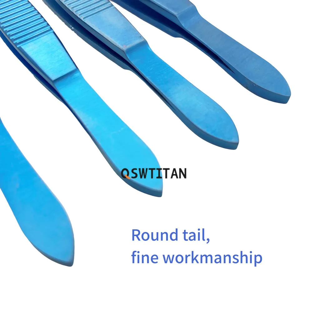 QSWTITAN Pinza in titanio da 100 mm di lunghezza Strumenti per palpebre Denti dritti Strumento oftalmico Doppia palpebra