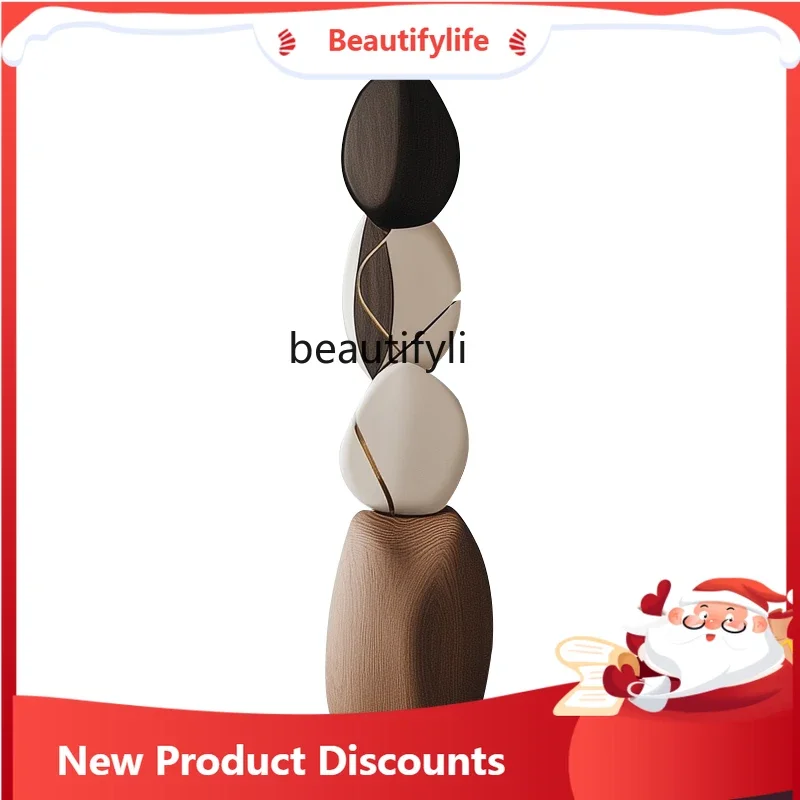 

Modern abstract solid wood sculpture ornament B & B hotel model room living room entrance floor decoration
